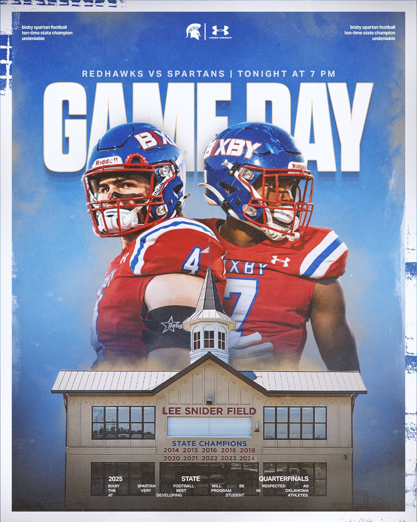 Bixby Spartan Football social media graphic 16