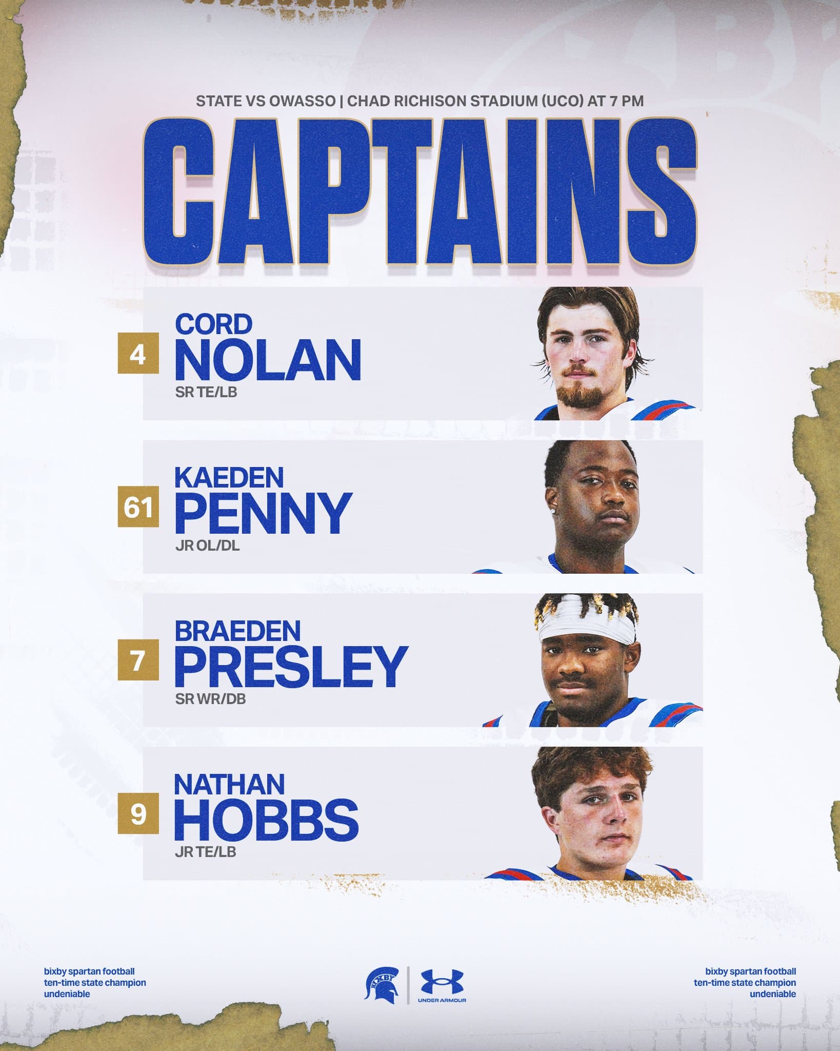 Bixby Spartan Football social media graphic 21