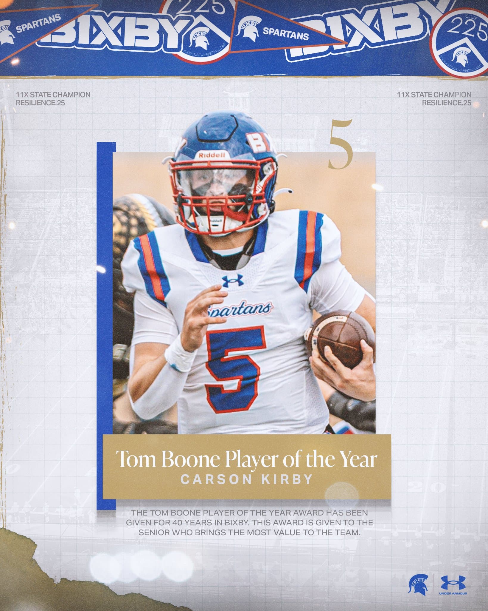 Bixby Spartan Football social media graphic 25