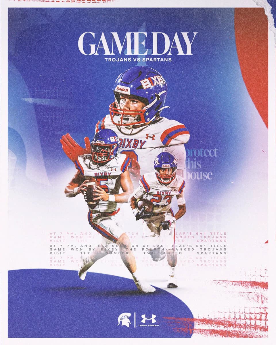 Bixby Spartan Football social media graphic 50