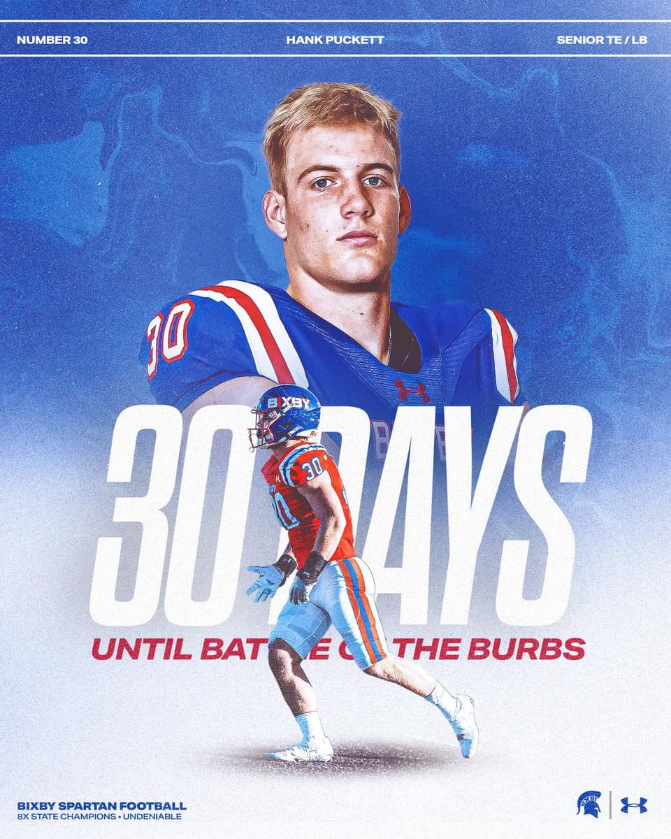 Bixby Spartan Football social media graphic 56