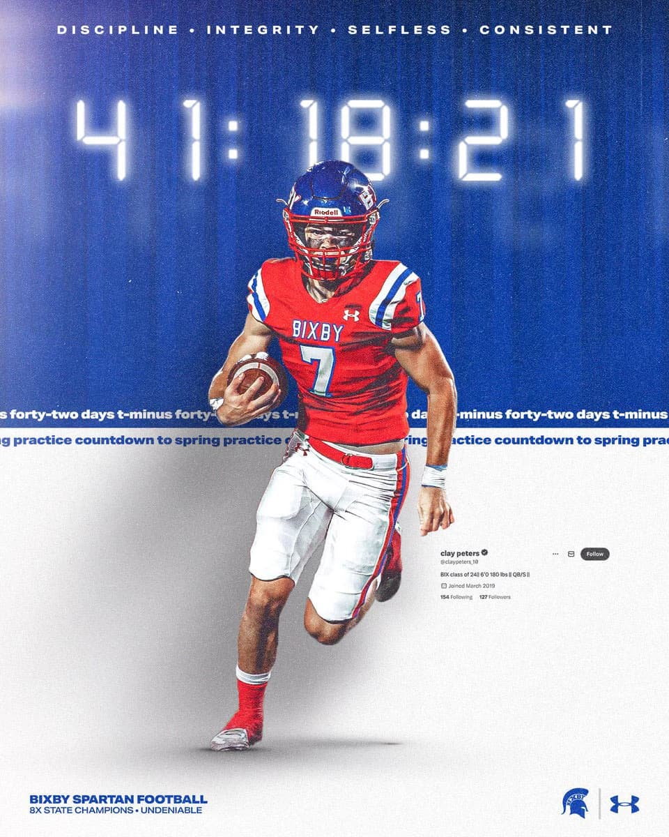 Bixby Spartan Football social media graphic 62