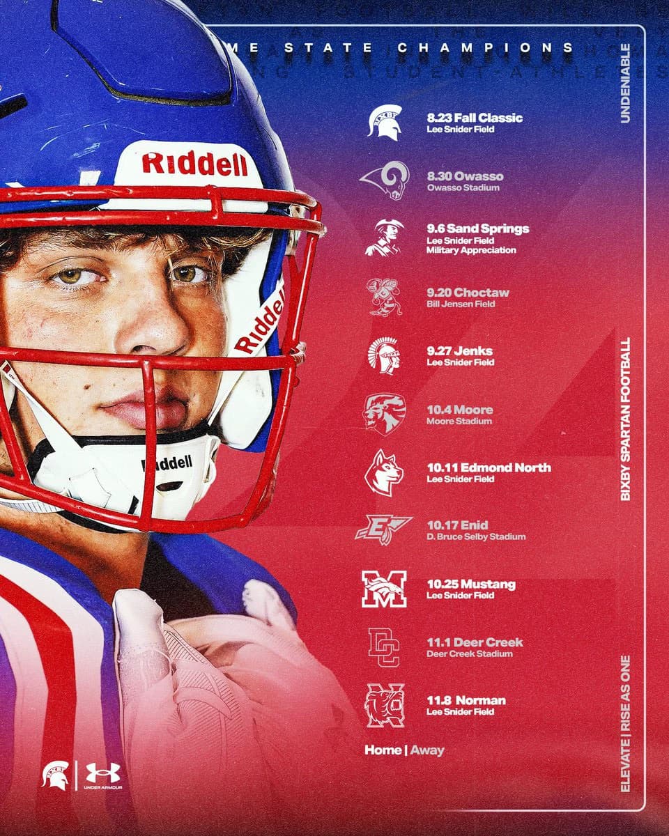 Bixby Spartan Football social media graphic 67