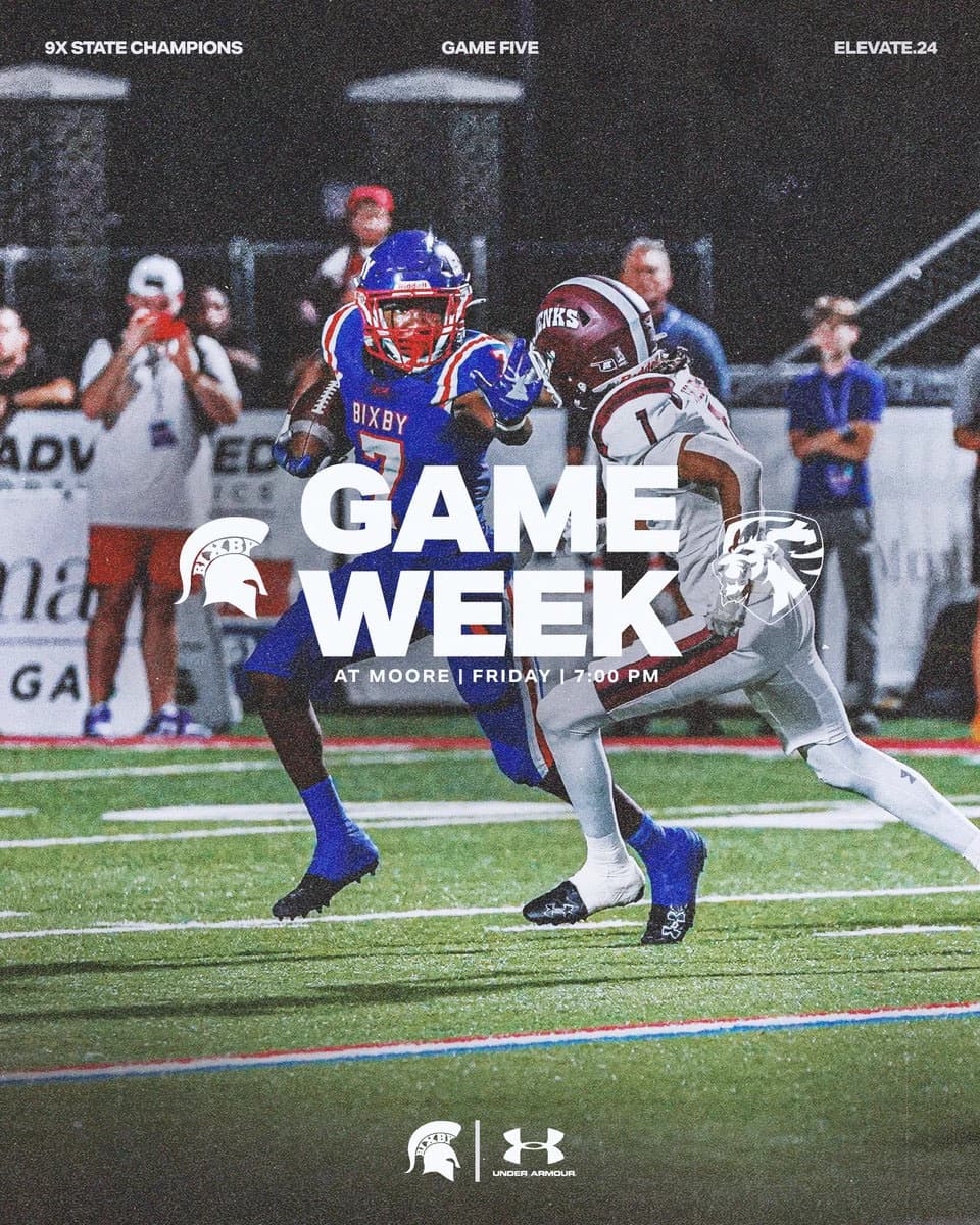 Bixby Spartan Football social media graphic 70