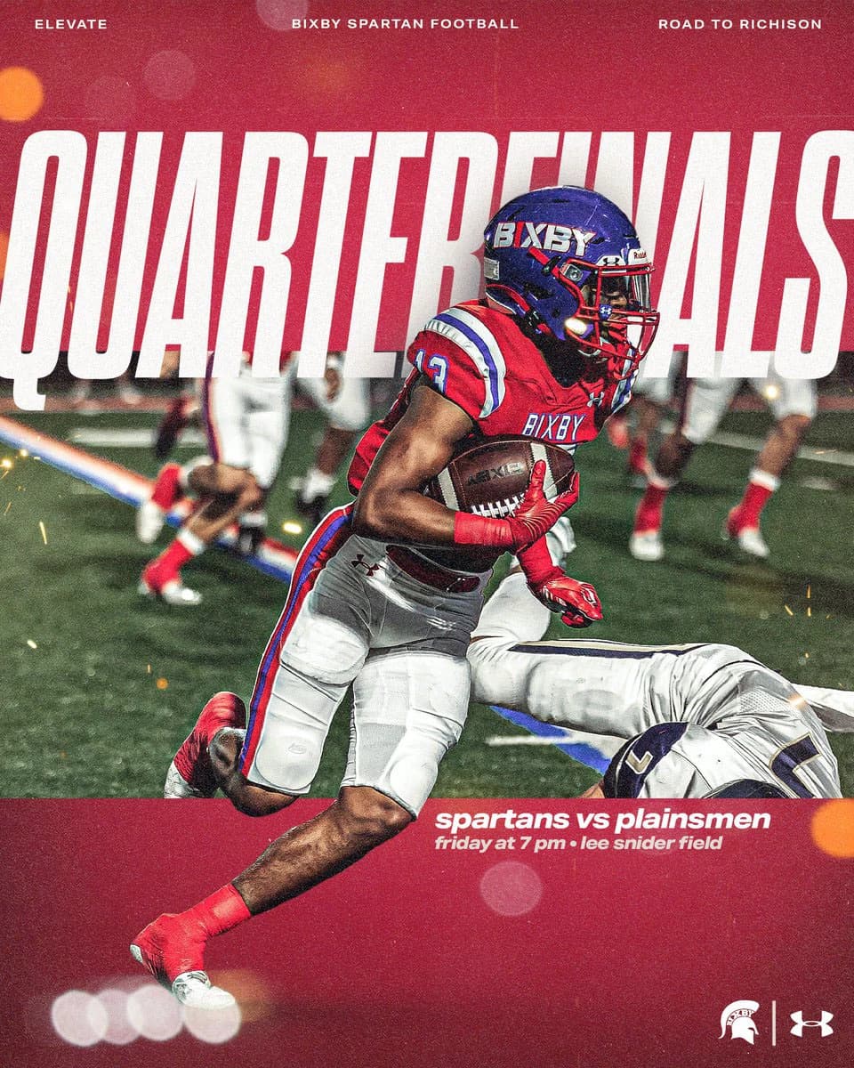 Bixby Spartan Football social media graphic 75