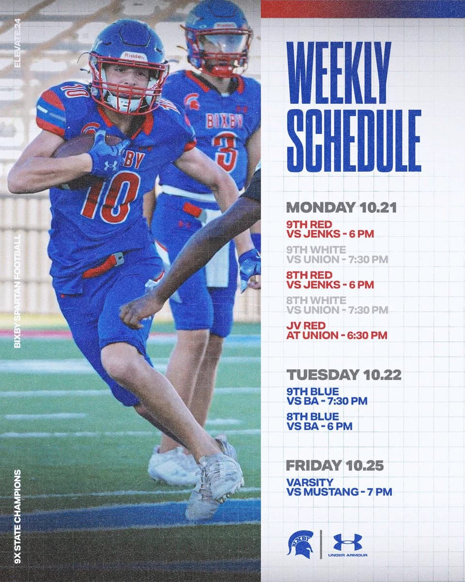 Bixby Spartan Football social media graphic 78