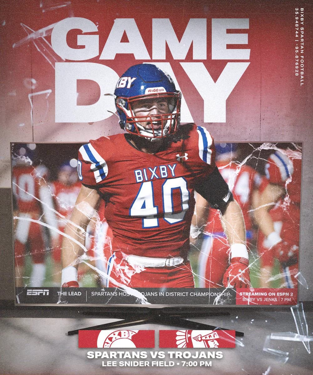 Bixby Spartan Football social media graphic 81