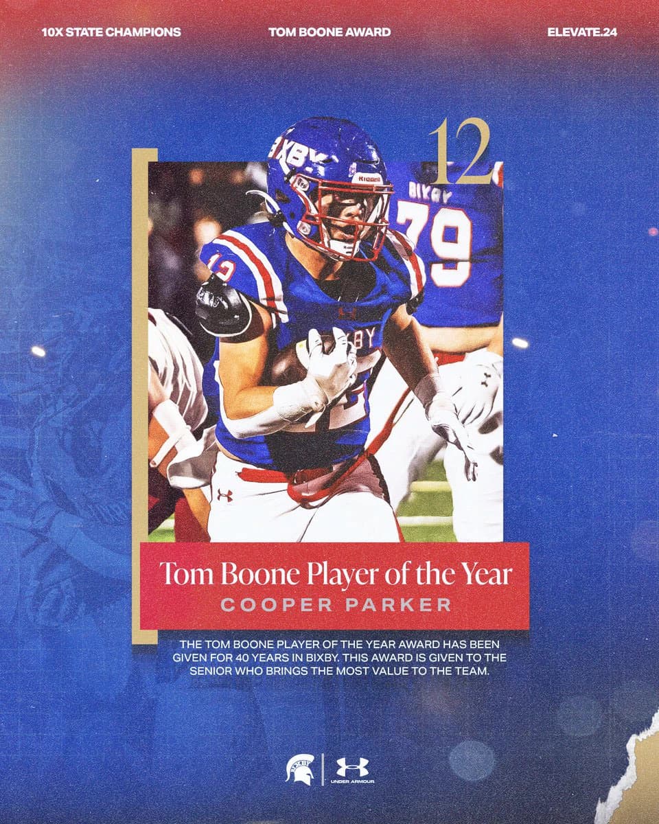 Bixby Spartan Football social media graphic 89