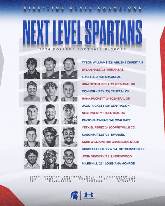 Bixby Spartan Football social media graphic 97