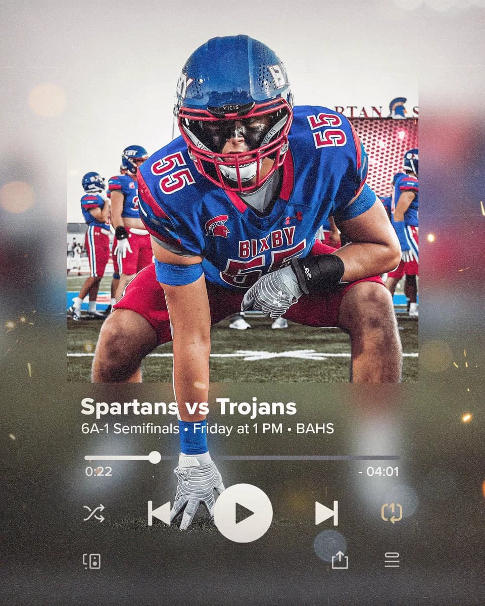 Bixby Spartan Football social media graphic 100