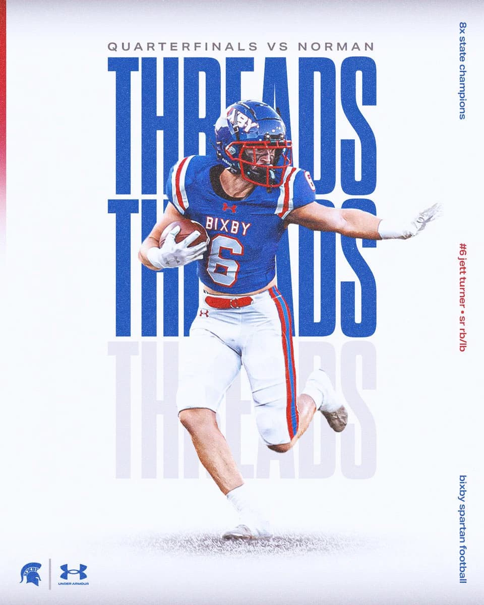 Bixby Spartan Football social media graphic 105