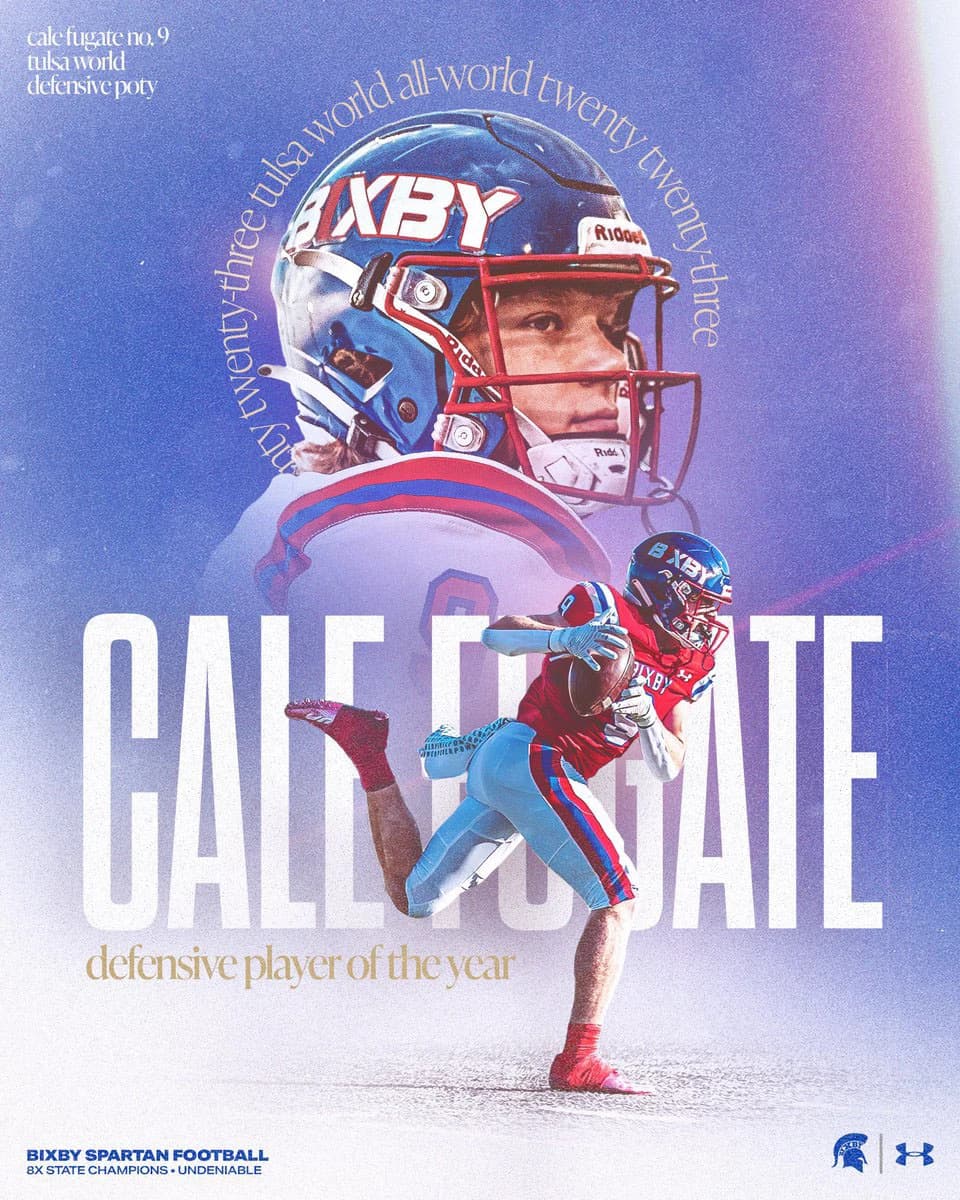 Bixby Spartan Football social media graphic 123