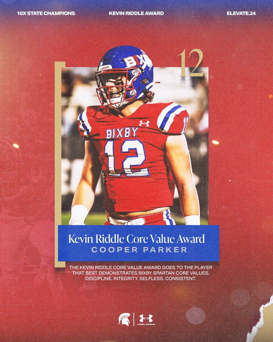 Bixby Spartan Football social media graphic 124