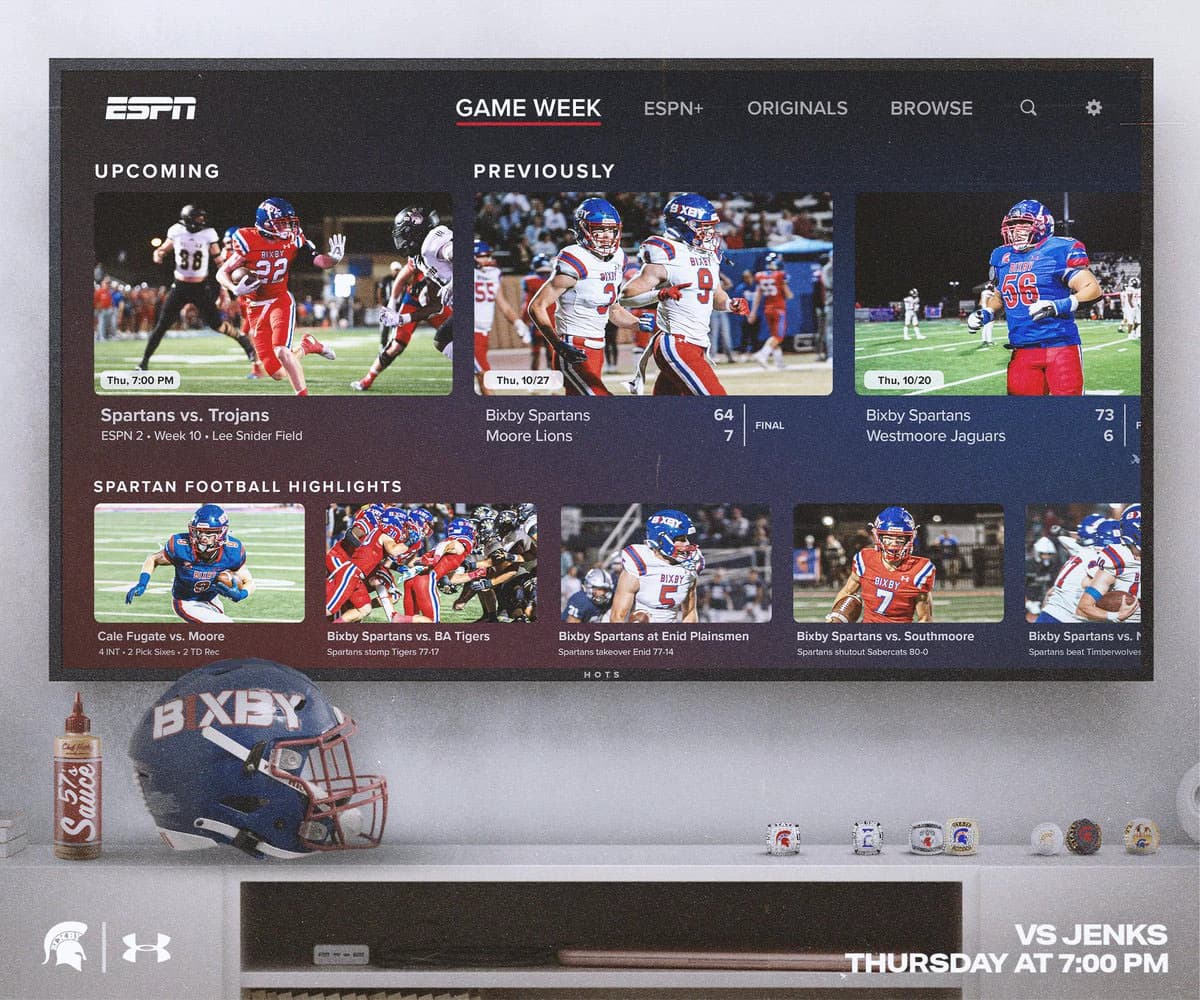 Bixby Spartan Football social media graphic 126