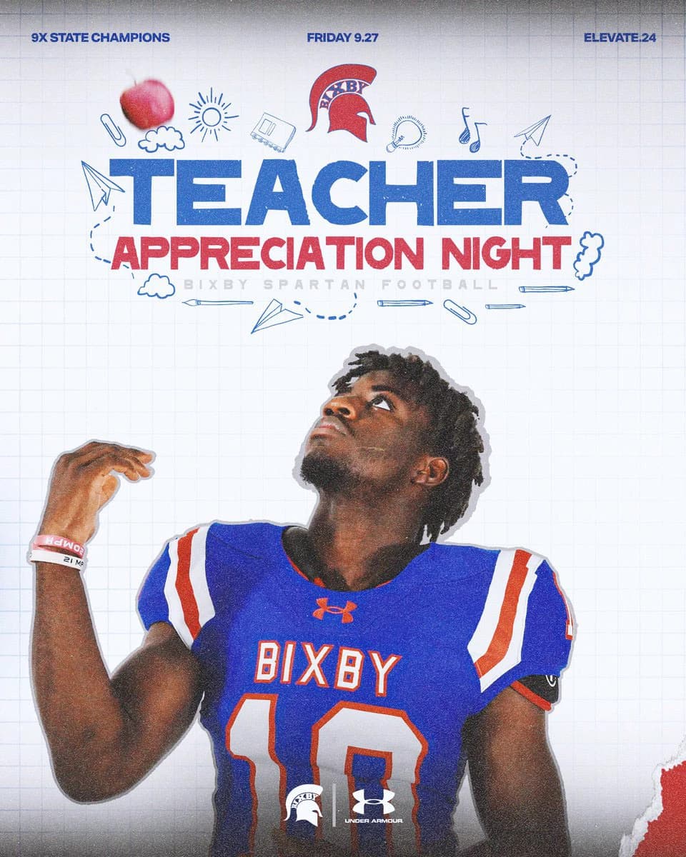 Bixby Spartan Football social media graphic 128