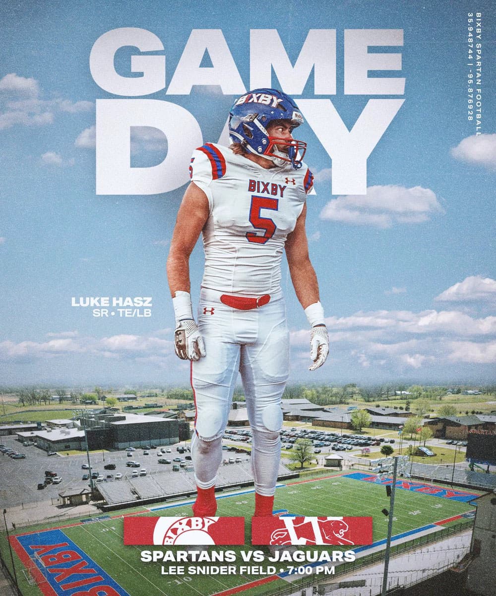 Bixby Spartan Football social media graphic 131