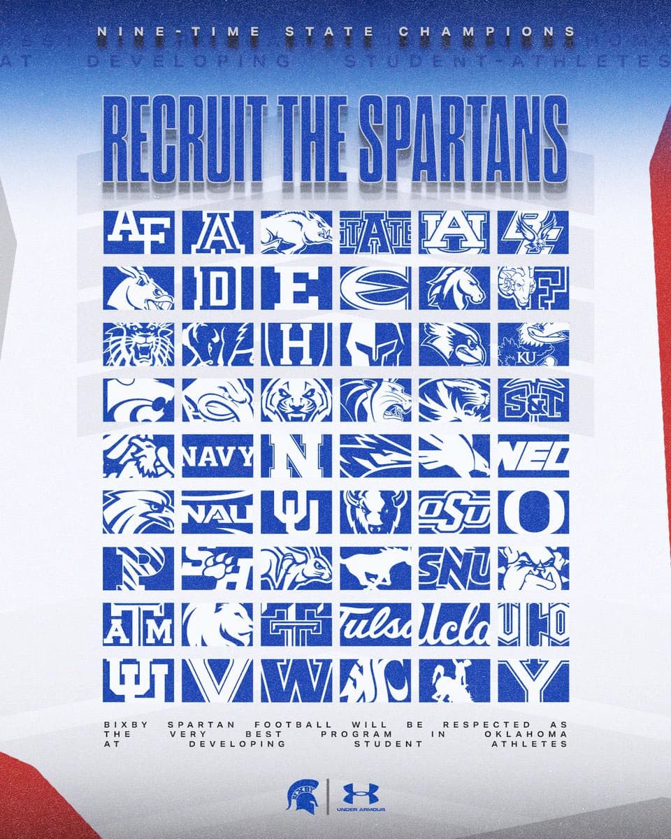 Bixby Spartan Football social media graphic 133