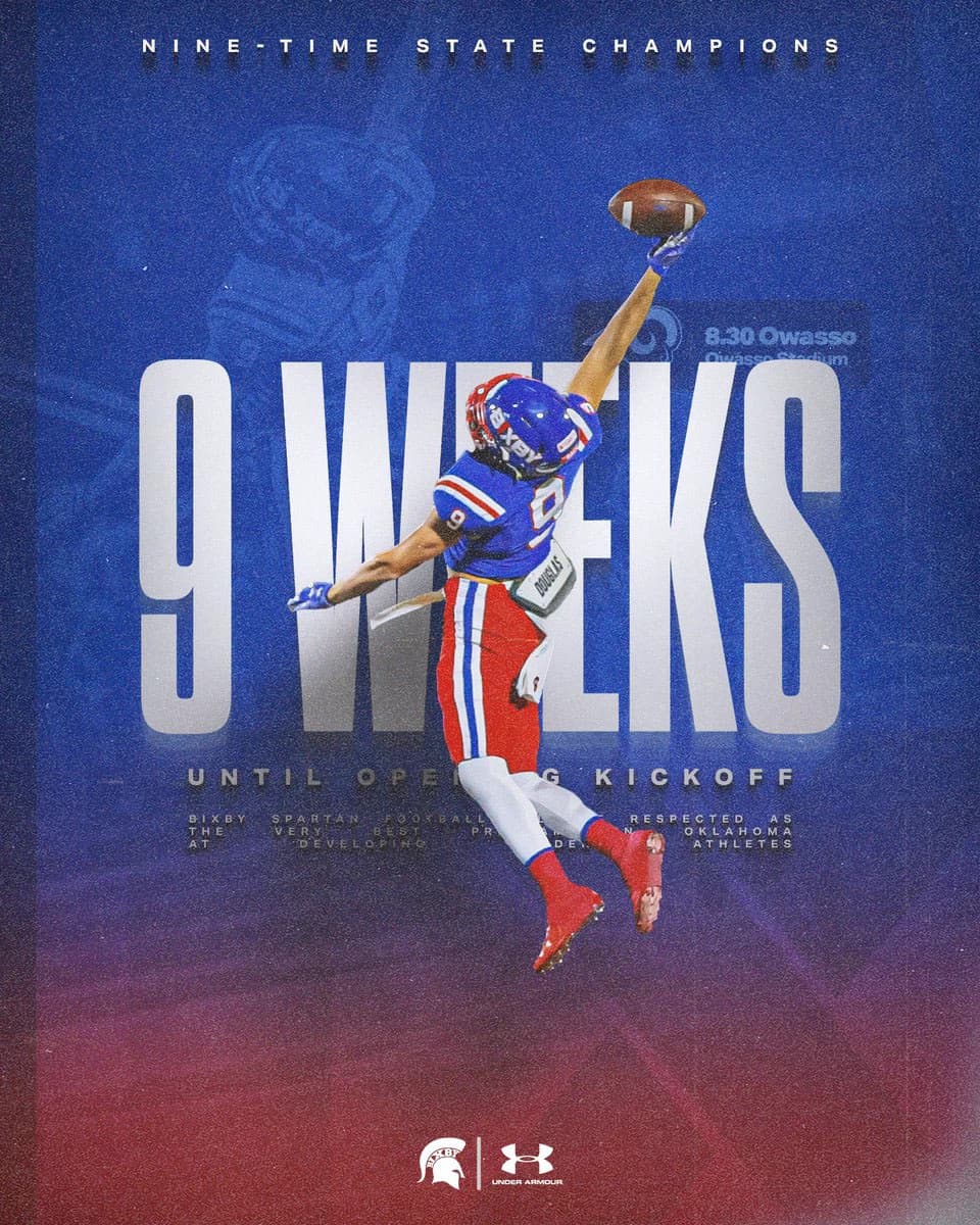 Bixby Spartan Football social media graphic 134