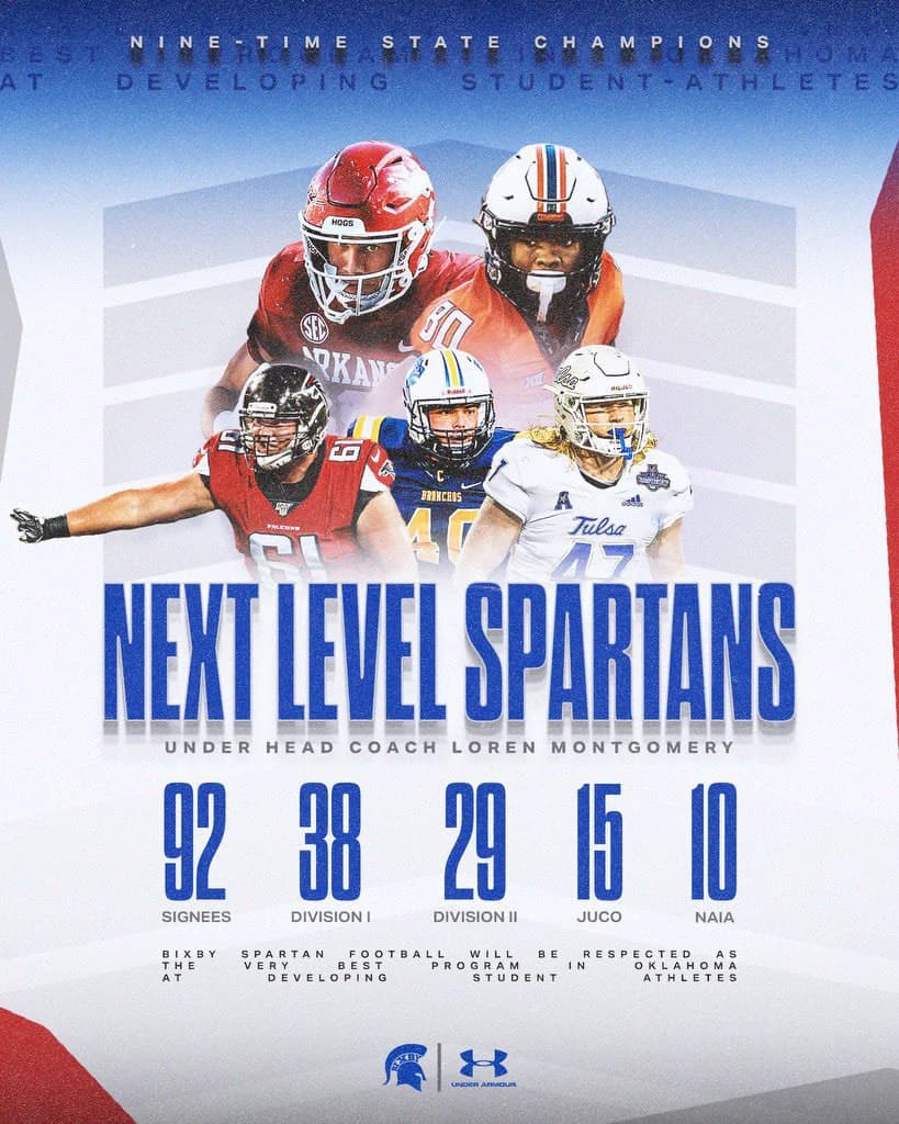 Bixby Spartan Football social media graphic 137