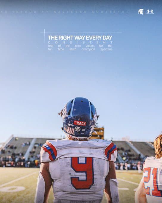 Bixby Spartan Football social media graphic 142