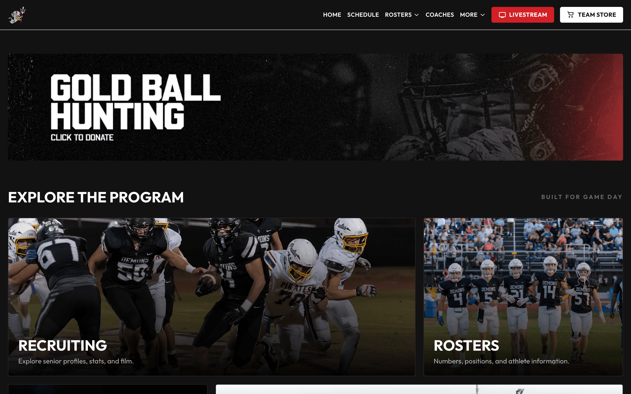 Perkins-Tryon Demon Football team site built by Rover Digital